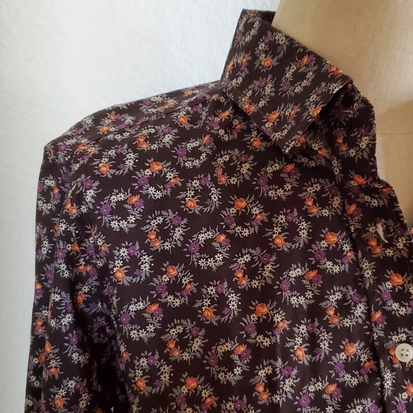 Vintage Pattern Structured Button Down Blouse - Picture 5 of 8